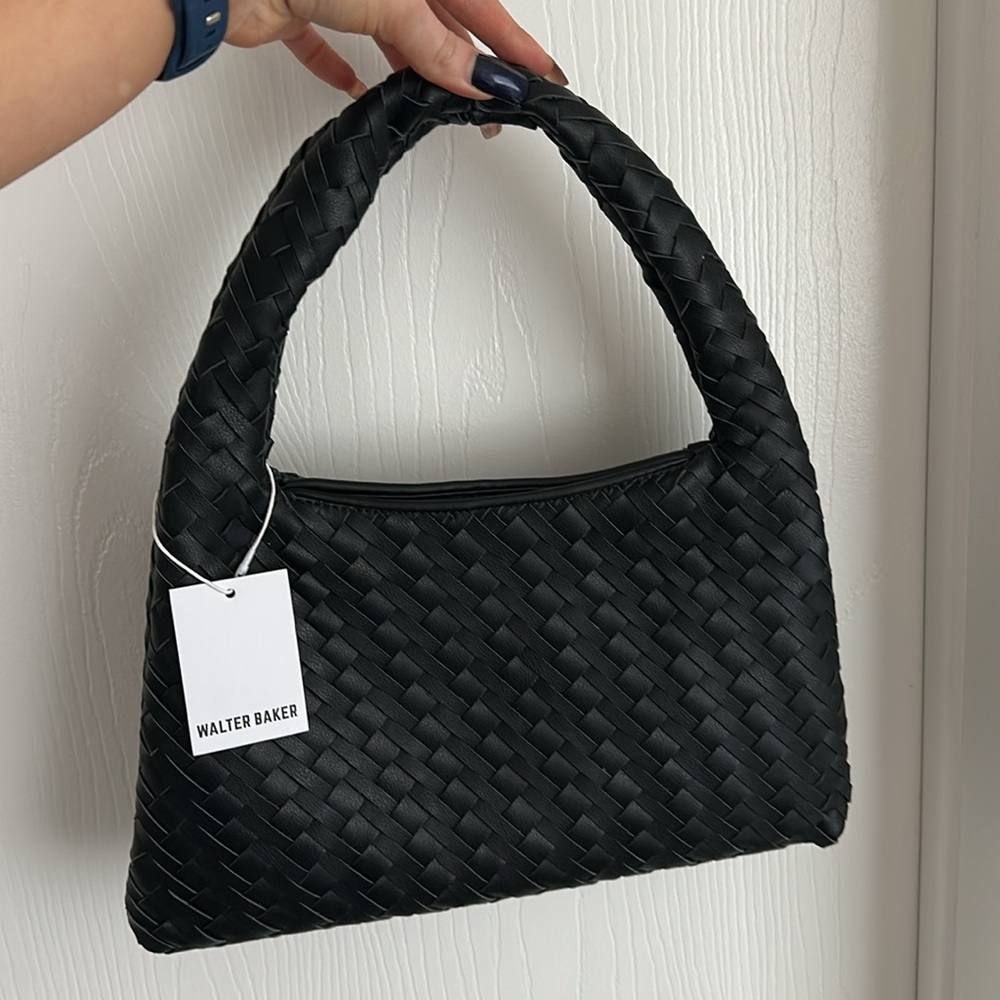 Walter Baker Black Textured Shoulder Bag